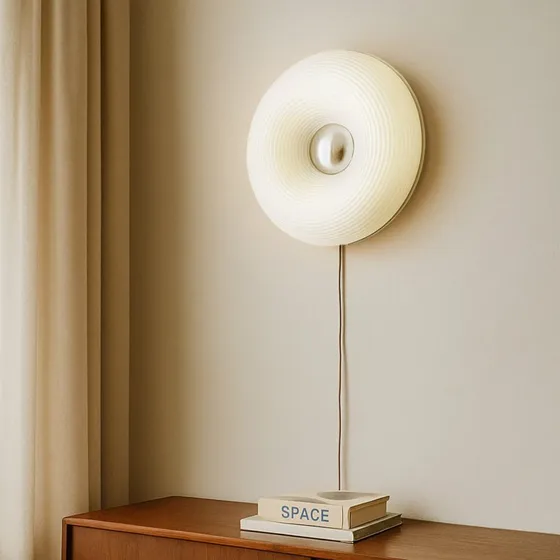 Lindby Fjora LED-tafel- en wandlamp, wit/chroom, Ø 30 cm, dimbaar