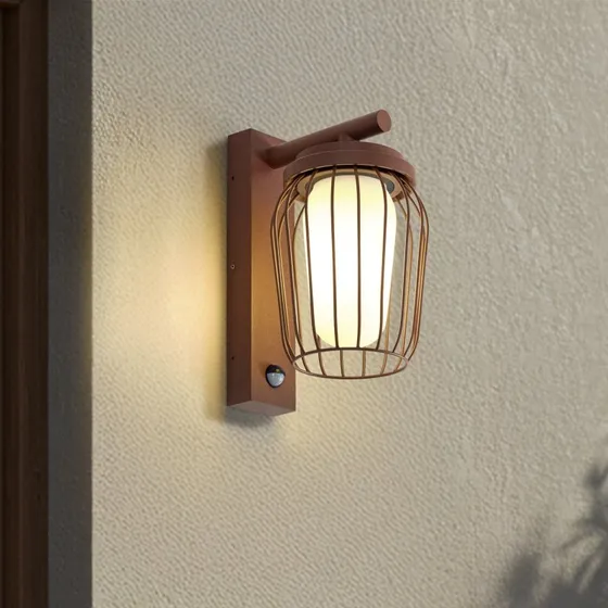 Lucande Chandan Buitenwandlamp - Roest - Sensor - IP44