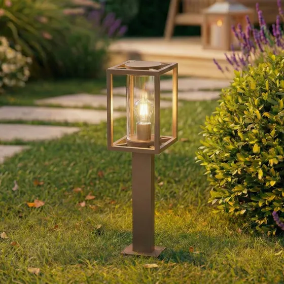Lucande Ferda Tuinpadverlichting, 60 cm, Bruin, Aluminium, IP44