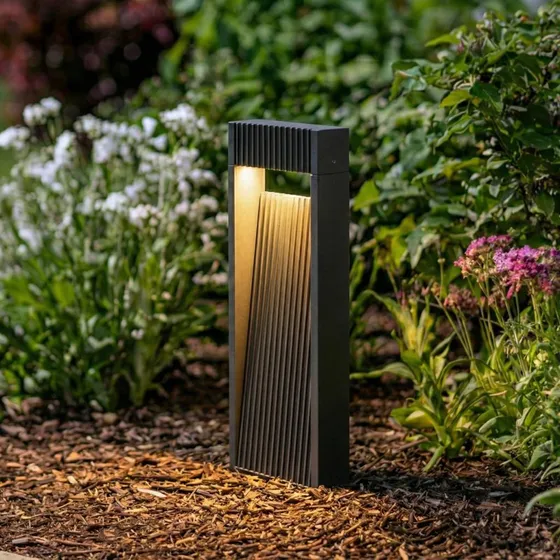 Lucande Tavion LED sokkellamp, antraciet, 40 cm, IP65