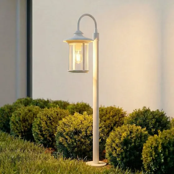 Lindby Tuinpadverlichting Zayn, Wit, Glas, 109 cm, IP65