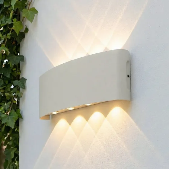 Lindby Ithan LED Buitenwandlamp - Wit - 27 cm