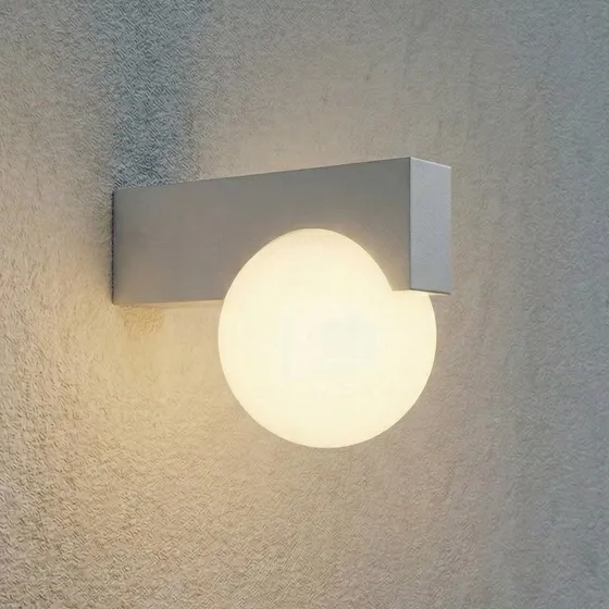Lucande Vijon LED Buitenwandlamp - Lichtgrijs - IP44 - Modern