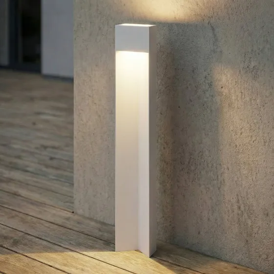 Lucande Kaholo LED tuinpadverlichting, lichtgrijs, 90 cm, IP44