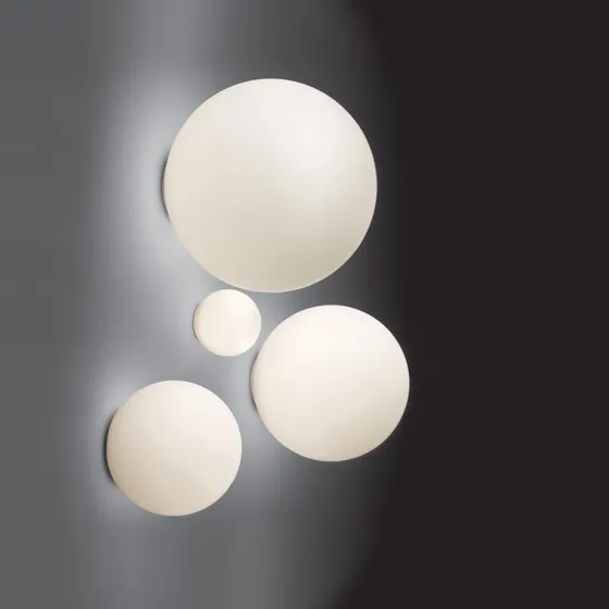 Artemide Dioscuri Wandlamp & Plafondlamp - Opaalglas - Ø 14 cm