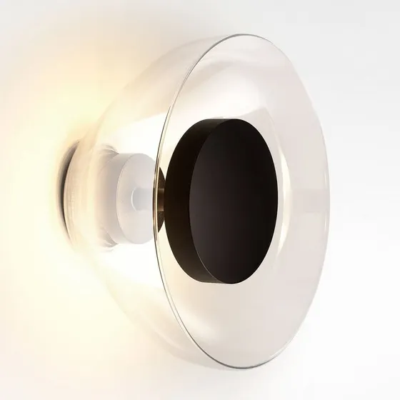 MARSET Aura LED wandlamp, Ø 18 cm, transparant glas