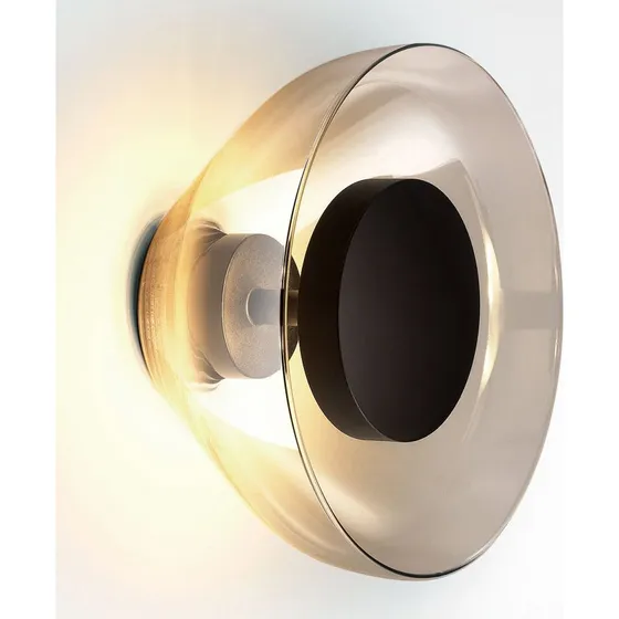 Marset Aura LED Wandlamp - Rookgrijs Glas - Ø 18 cm