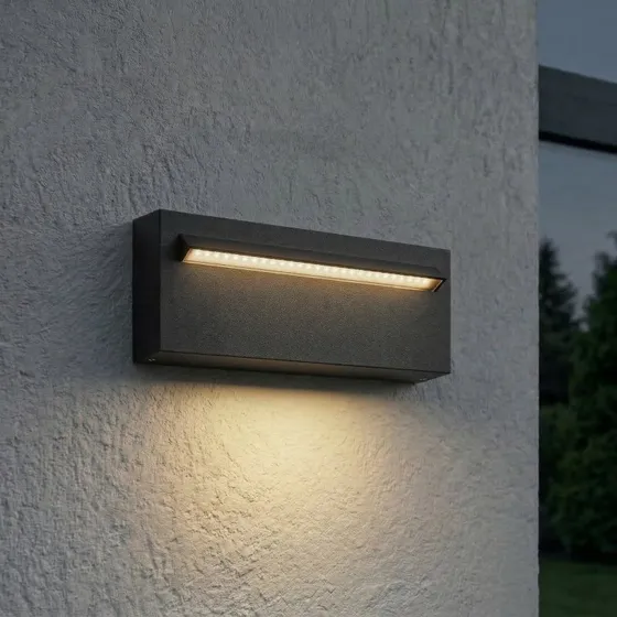 Lucande Joril LED Buitenwandlamp - Zwart - 25 cm - IP65