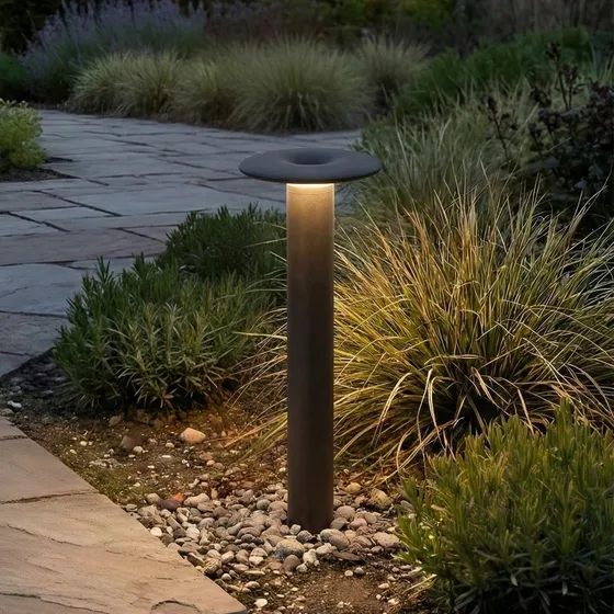 Lucande LED tuinpadverlichting Haloa, Zwart, 50 cm, IP54