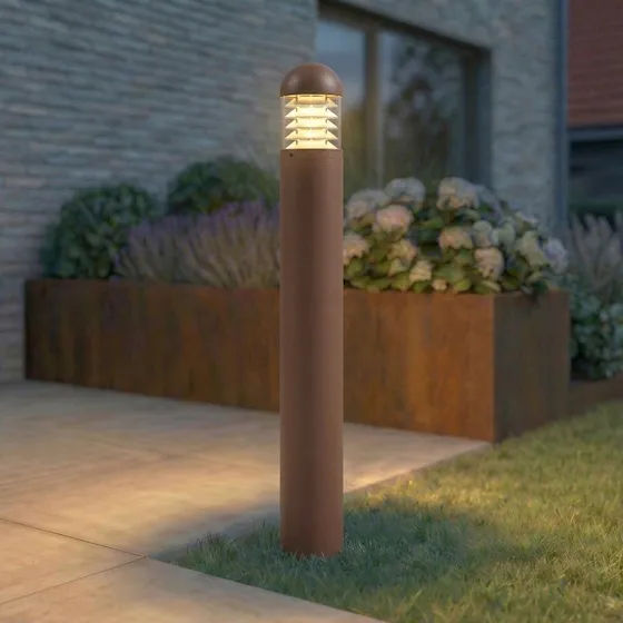 Lucande Skagena LED tuinpadverlichting, 90 cm, Bruin, IP54