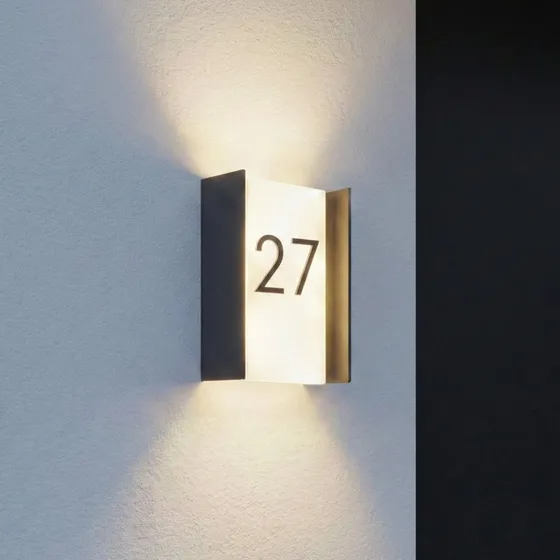Lindby Selqa LED Buitenwandlamp - Antraciet - IP65