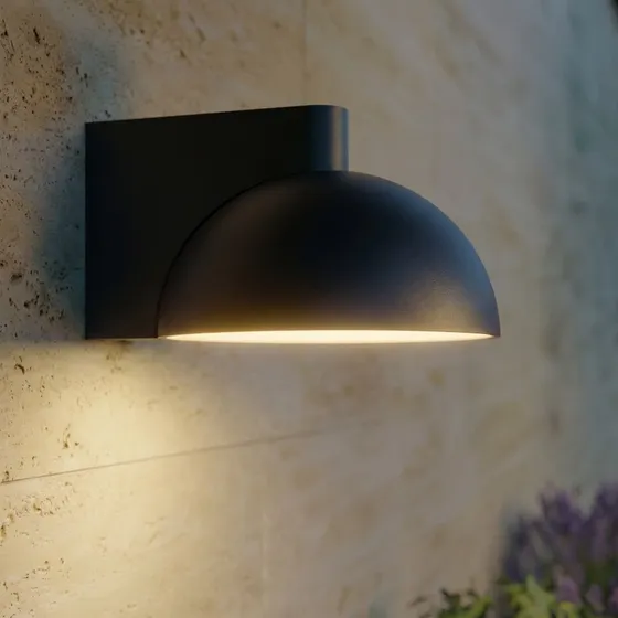 Lucande Velira LED buiten wandlamp, zwart, IP54
