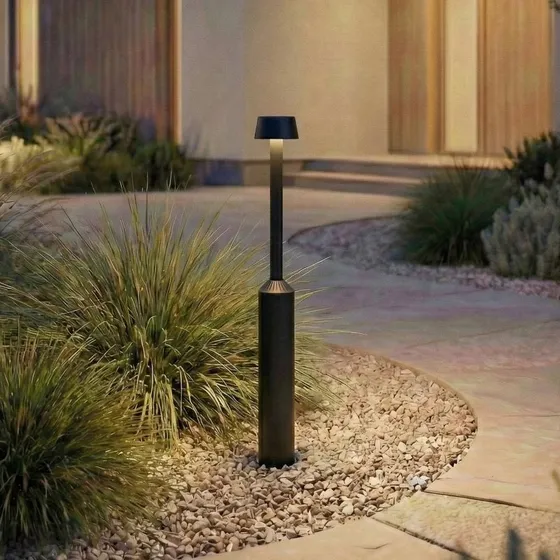 Lucande Tareko LED tuinpadverlichting, 90 cm, Antraciet, IP65