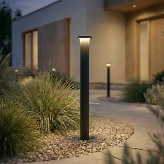 Lindby LED tuinpadverlichting Cirel, 65 cm, Zwart, IP65