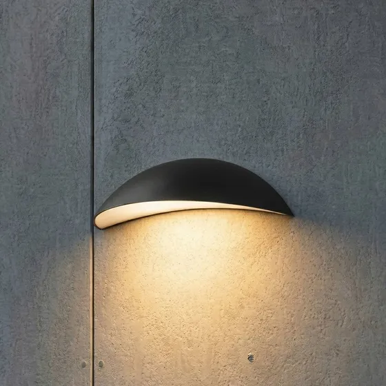 Lindby LED buiten wandlamp Zerino, zwart, 34,5 cm, IP54