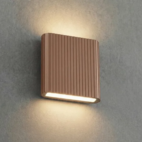 Lucande Raija LED Buitenwandlamp - Donkerbruin - 19 cm - CCT