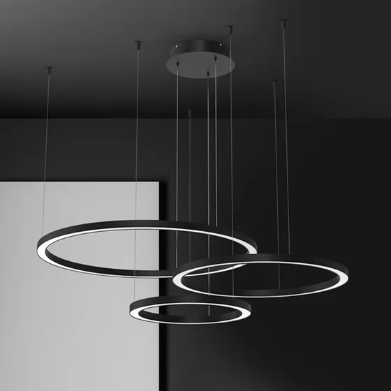 Eko-Light LED hanglamp Galaxia, zwart, 3-lamps, 85W