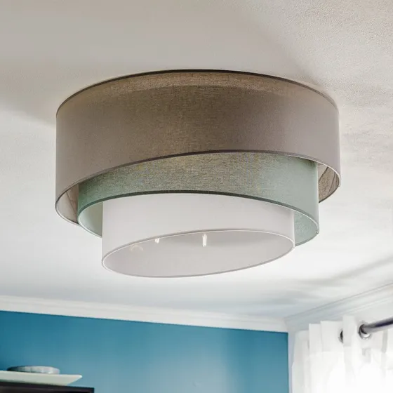 Euluna Trio monocolor Plafondlamp - Grijs/Salie - Ø 60 cm