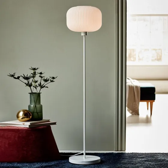 Nordlux Milford Vloerlamp - Wit - Opaalglas