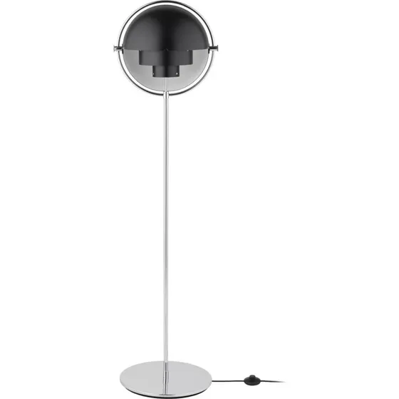 Gubi Multi-Lite Vloerlamp Lite - Chroom/Antraciet - 148 cm