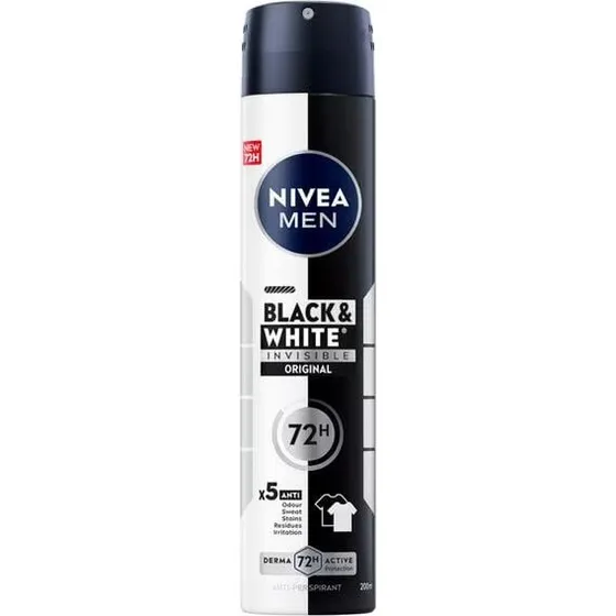 Nivea Men Black & White Invisible Deodorant Spray 200ml