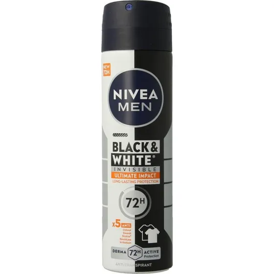 Nivea Men Black & White Invisible Ultimate Impact Deodorant Spray 150ml