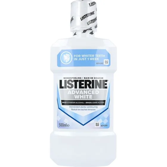 Listerine Advanced White Mild & Zonder Alcohol Mondspoeling 500ml