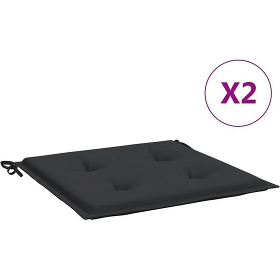 VidaXL Tuinstoelkussens 2 st 50x50x4 cm zwart oxford stof