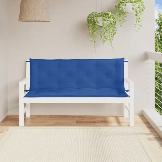 vidaXL Tuinbankkussens 2 st 150x50x7 cm blauw oxford stof