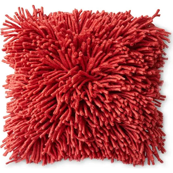HKliving Rugged Woolen Kussen 50x50 cm Cherry Red