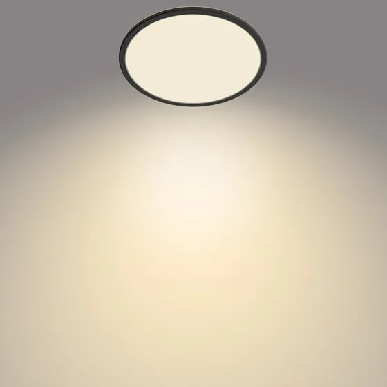 Philips SuperSlim LED Plafondlamp Zwart, Ø 29,5 cm, IP44