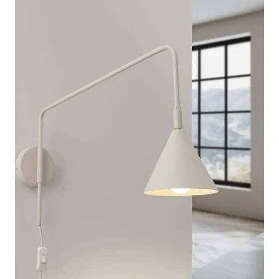 SOLLUX LIGHTING LYS Wandlamp, Beige, Metaal, Ø 14 cm, E14