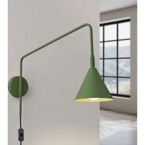 SOLLUX LIGHTING LYS Wandlamp - Olijfgroen - Ø 14 cm - Metaal