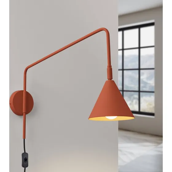 SOLLUX LIGHTING wandlamp LYS, oker, Ø 14 cm, metaal, E14