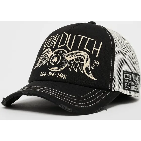 Von Dutch Flying Eye Black/Stone Trucker Snapback Cap