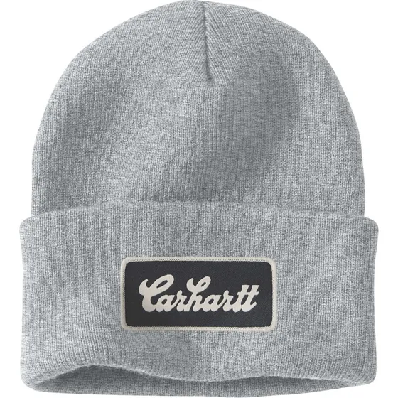 Carhartt Heren Beanie Cuffed Script Patch Heather Gray