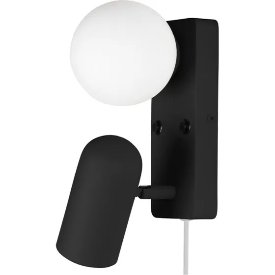 Globen Lighting Doppio Wandlamp Zwart - Glas & Metaal