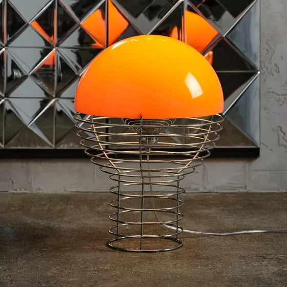 VERPAN Wire Large Tafellamp - Oranje/Chroom
