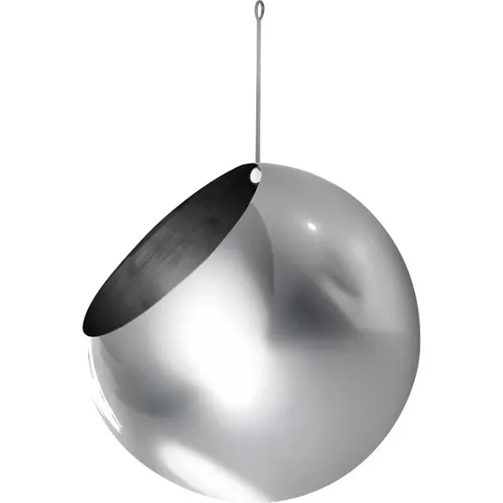 AYTM bloempot Globe hangend, Ø 17 cm, zilver, roestvrij staal