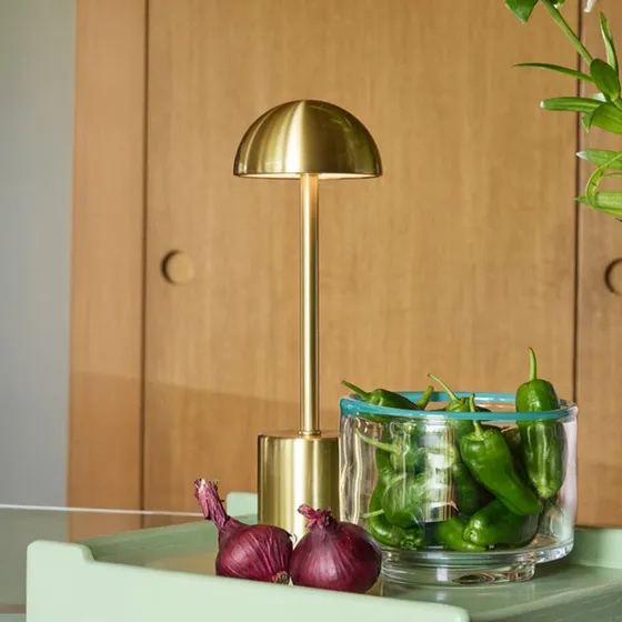 Hübsch Taten LED tafellamp op accu - Messing - 30 cm