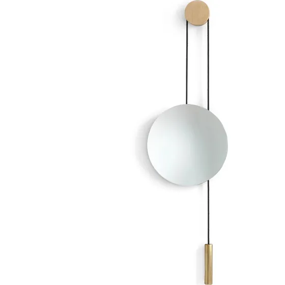 New Works Rise and Shine spiegel, messing & eiken, Ø 45 cm