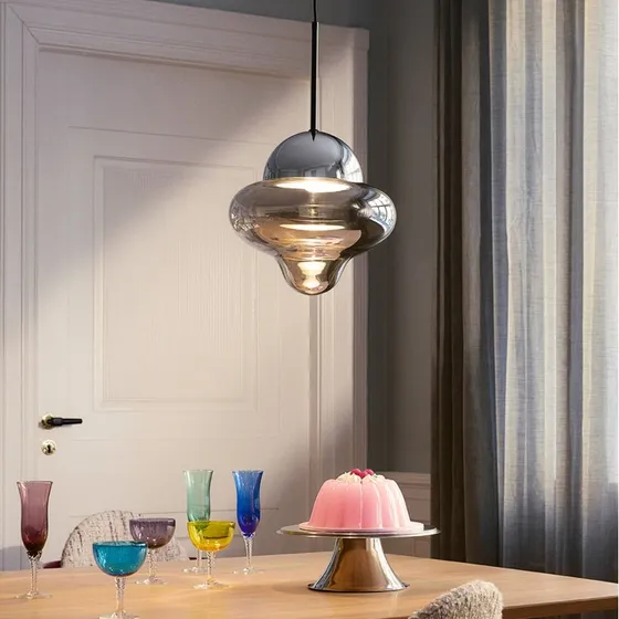 DESIGN BY US Nutty XL Hanglamp - Rook/Chroom - Ø 30 cm
