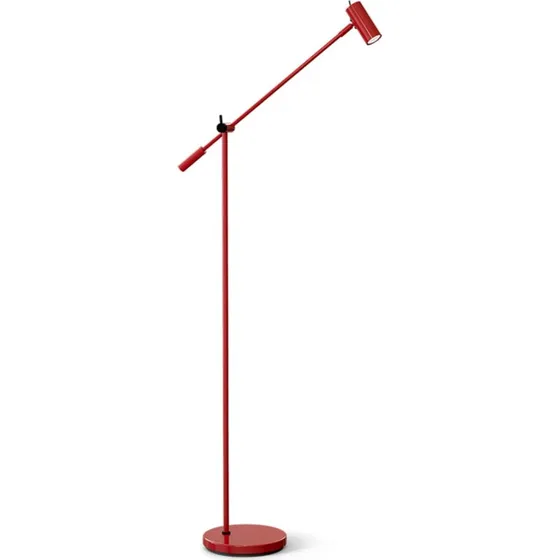 Belid Cato Vloerlamp - Glanzend Robijnrood/Mat Zwart - 134 cm