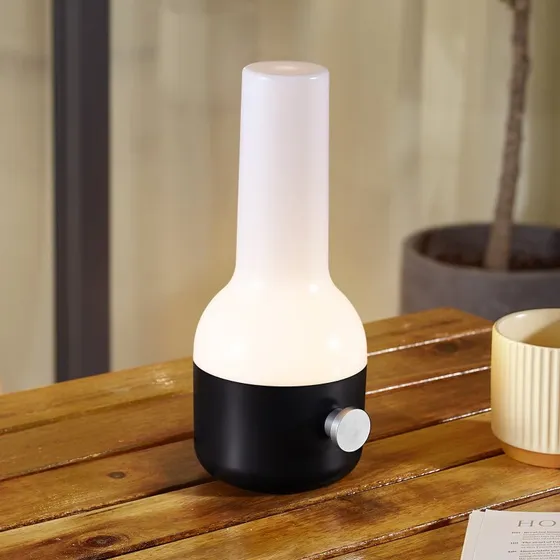 Lindby Isaline Draagbare LED Tafellamp IP44 Zwart