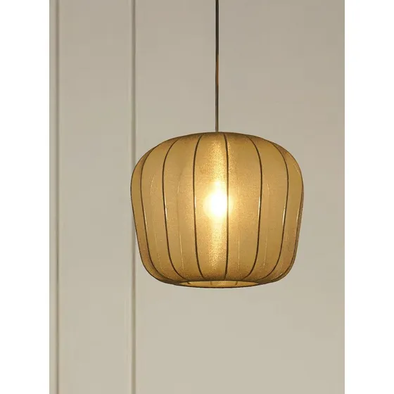 Lindby Helin Hanglamp Ø35cm - Zwart - Stof