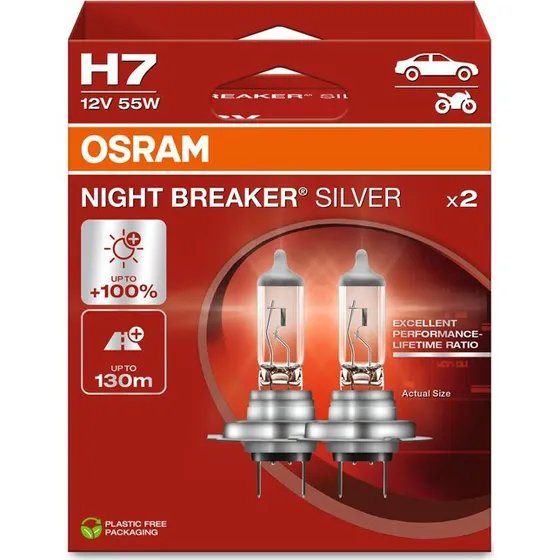 Osram Night Breaker Silver H7 12V/55W Set van 2