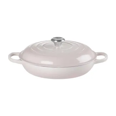 Le Creuset Braadpan 30 cm Pink Gourmet Signature laag