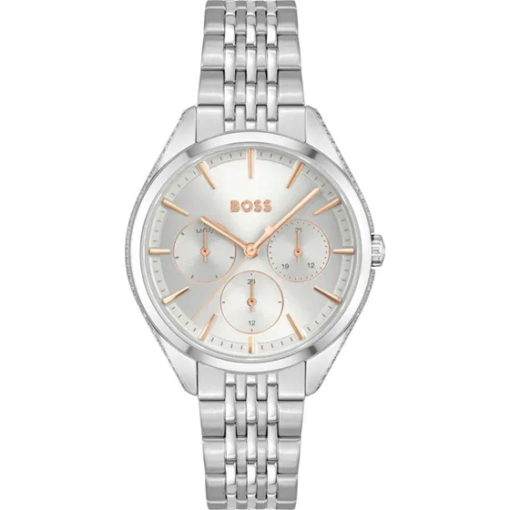 Hugo Boss Saya HB1502640 Dameshorloge Zilver Roségoud