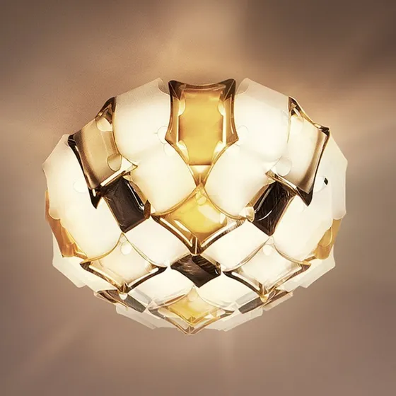 Slamp Mida Plafondlamp, Ø 67 cm, Amber/Wit