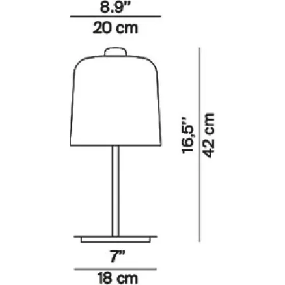 Luceplan Zile Tafellamp H42 - Matt Dove Grey